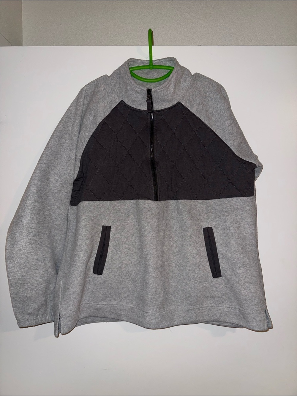 Maurices Grey and Black Quilted Pullover Jacket